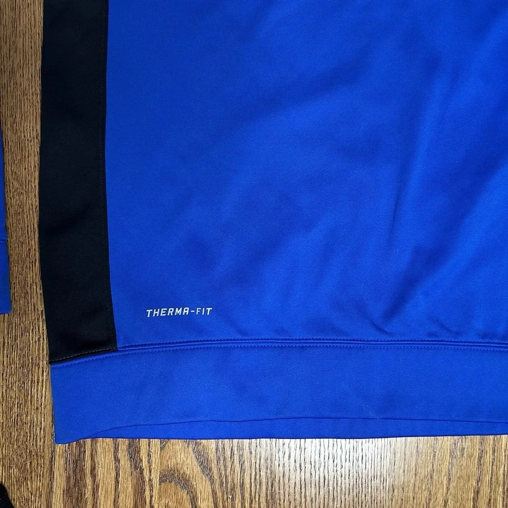Nike Therma Fit Mens 1/4 Zip Pullover Sweatshirt Blue Black  Size L Long Sleeve